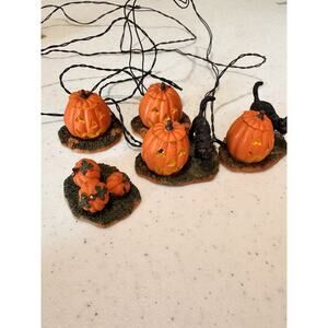 Lemax Spooky Town Lighted Acc Pumpkin Jack O Lantern Black Cat Halloween Tested